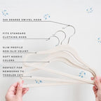 3 Sprouts Velvet Baby Hangers, Non Slip Slim, Cream, 30 Pack - Image 3