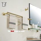 JQK Double Towel Bar 27 Inch, Brass Gold Useable Length 24 Inch 304 Stainless Steel Thicken 0.8mm Bath Towel Rack for Bathroom, Towel Holder Wall Mount 2 Pack, TB100L24-BG-P2 - Image 5