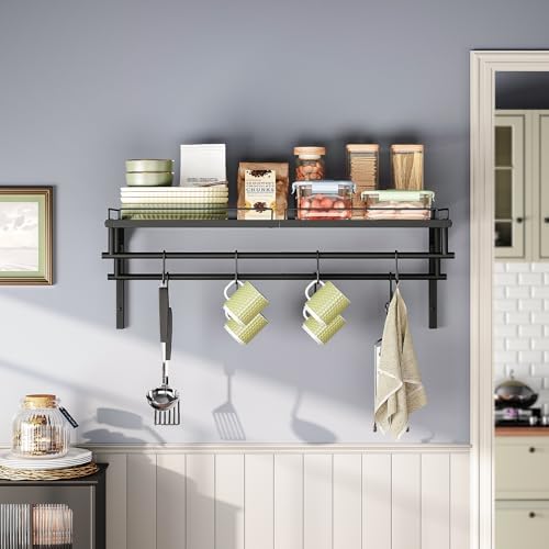 CHOEZON Hanging Pot Rack, Wall-Mounted Pot Rack, Kitchen Cookware Organizer, Metal Pot and pan Organizer Holder, for Cookware, Utensils Organization, Black TPR38BB - Image 4
