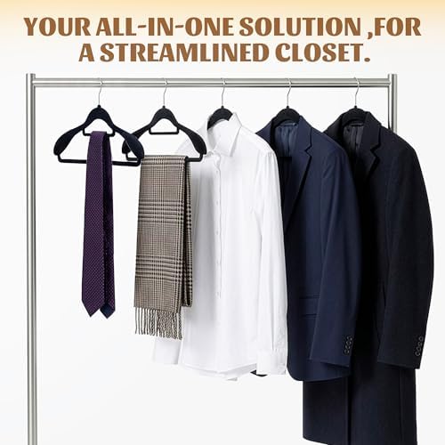 10 Pack Black Velvet Hangers, Wide Shoulder Suit Hangers for Men - Image 6