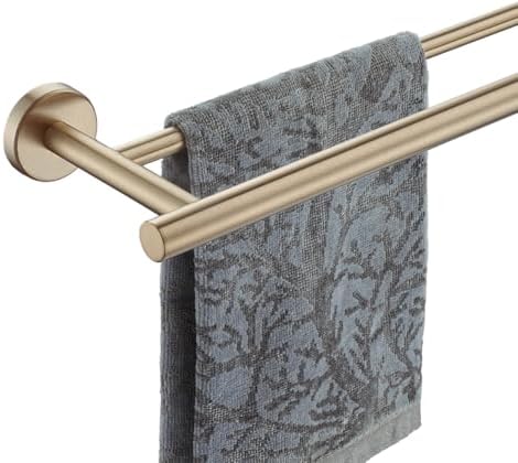 JQK Double Towel Bar Champagne Bronze, 19 Inch 304 Stainless Steel Thicken 0.8mm Towel Rack Bathroom, Towel Holder Wall Mount, Useable Length 16 Inch, TB100L16-CB by Homeimprovement