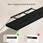 QEEIG Extra Long Floating Shelves for Wall (Black, Set of 2, 47.2") - Image 4