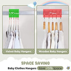 HOUSE DAY Velvet Baby Hangers for Closet, Kids Hangers Velvet 60 Pack, Non Slip Toddler Hanger 11.8 Inch, Durable Childrens Hanger for Newborn Baby Clothes- Gray - Image 3