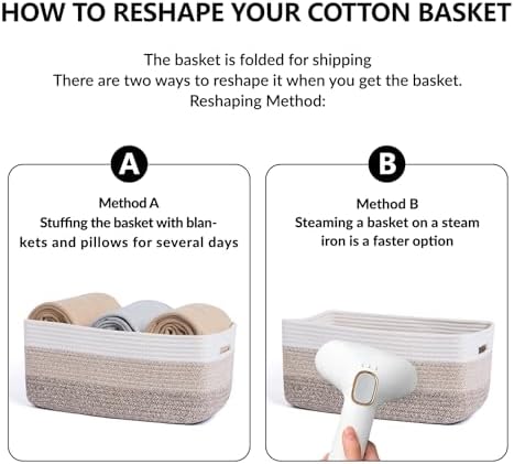 MiniArk Large Storage Baskets for Organizing, 17 x 13 x 7.5” Closet Shelf Baskets for Clothes Blanket Towels, Baby Nursery, Toy Bins Box, Woven Rope Basket, 3 Packs Gradient Brown - Image 7