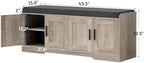 Homleke Shoe Storage Bench, 4 Doors & Thickened Padded Seat Cushion - Image 2