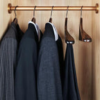 TOPIA HANGER Set of 6 Beautiful Coat Suit Jacket Wood Wooden Hangers, Premium Retro Finish with Extra-Wide Shoulder- 360° Black Hooks & Anti-Slip Bar CT02A - Image 5