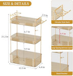 Bathroom Counter Organizer for Vanity, Makeup Organizer Countertop with Holder, Large Capacity Storage Rack, Perfect Large Skincare, Hair Care, Perfume, Easy to Install (Gold, 3Tiers) - Image 2