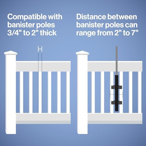 Patio Umbrella Holder – Easy Installation - Space Saving Umbrella Holder Design - Outdoor Umbrella Base and Mount - Attaches to Railing Maximizing Outdoor Patio Space and Shade, Black - Image 2