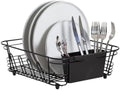 Better Houseware in-Sink Dish Drying Rack, Coated Steel, Black, 14.5 x 13 x 5 Inch, 2-Piece Set with Removable Utensil Caddy and Non-Slip Handles by BetterHouseware