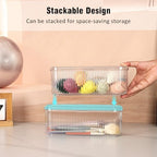 JessLab Makeup Brush Holder Organizer, Clear Makeup Sponges Organizer, Cosmetic Storage Case with Lid Display Case for Vanity, 1 Compartment (2 Pack) - Image 3