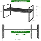 Expandable Kitchen Storage Shelves, 16.5"-27" L x 10.2" W - Image 2