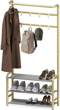 Simple Houseware Coat Rack with Shelf, Hall Tree with Hooks, Champagne Gold by SimpleHouseware
