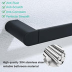5-Pieces Matte Black Bathroom Accessories Set, Stainless Steel Bathroom Hardware Set, 23.6 Inch Bath Towel Bar Set, Towel Hooks,Towel Racks for Bathroom Wall Mounted,SE96026S-5MB - Image 7