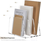 YUXUN Desk File Organizer,3-Section Vertical Clear Acrylic Desk Organizer File Holder Mail Sorter Office Organization for Office Home &Classroom（B5） - Image 4