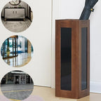 Solid Wood Rounded-edge Umbrella Holder Semi-transparent Apartment Entryway Umbrellas Stand Removable Tray Acrylic Design 1-piece Construction Square Cane Holder - Image 2