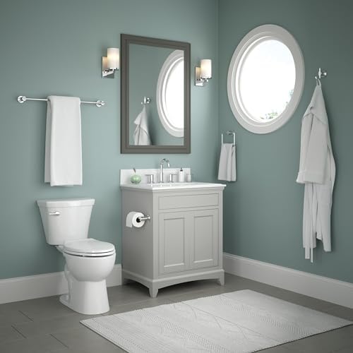 Delta 4-Piece Polished Chrome Bathroom Set Towel Rack, Ring, Toilet Paper Holder, Hook | Nicoli Bath Accessories - Image 3