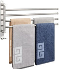 NearMoon Swivel Towel Rack, 19.5" Thicken 304 Stainless Steel 4-Arm Towel Bar, Space Saving Wall Mounted Towel Holder with Hook, Rustproof Swing Out Towel Hanger for Bathroom, Kitchen (Brushed Nickel) by NearMoon