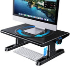 Monitor Stand Riser for Desk,360°Rotation Freely Height Adjustable by Knob,4.4-5.8 Inches,Ergonomic Monitor Stand Mount, Desktop Monitor Stand Riser for Computer,Laptop,Printer,Tv,Black by Unknown