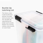IRIS USA 2 Pack WeatherPro Plastic Storage Bins with Lids, 74 Qt, Black - Image 3
