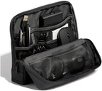 KOKUYO Pencil Case Pouch, Haco-Biz Standing Pen Pouch Bag, Foldable Stand up Pencil Holder Organizer, Large Capacity Portable Pencil Box for Office Supplies, Black by KokuyoUS
