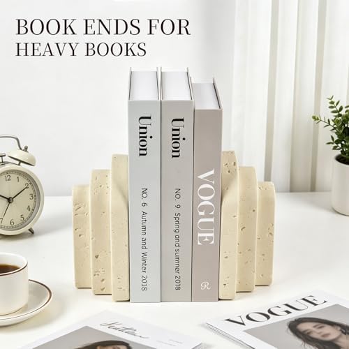 Heavy Duty Bookends for Heavy Books, 6 LB Decorative Bookends for Shelves - Image 6
