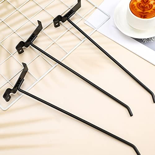 Oudain Gridwall Peg Hooks, Black Metal Hangers, 25 Pack, 12 Inch - Image 7