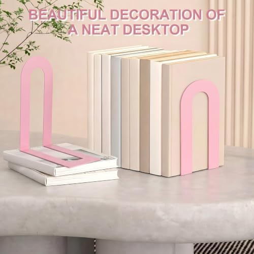 Chunful 12 Pcs Pink Metal BookEnds Shelves, 7.5 x 5.75 x 3.5 in - Image 3