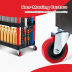MaxWorks 50886 3 Shelf Rolling Utility Service Cart with Storage Carts and Bottle Holders with Side Hanging Hook 440-lb Capacity - Image 5