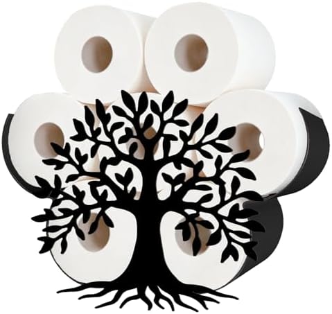 Tree of Life Toilet Paper Holder Wall Mount/Stand for Extra 8 Rolls by WHIMSTITCH