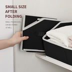 Homsorout Cube Storage Bins - 6 Pack Trapezoid Storage Bins, Closet Organizers and Decorative Storage, Storage Baskets with Handle, Large Storage Basket for Home, Black - Image 5