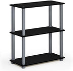Furinno TURN-S-TUBE Storage Shelves Set of 2, 3-Tier Book Shelf, Corner Shelf, Toolless Open Shelves, Square Tubes, for Organization and Storage, Living Room, Garage, Home Office, Black - Image 6