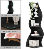 Tribesigns Corner Shelf, Modern 5-Tier Wall Corner Bookshelf, Stylish Corner Small Bookcase Storage Rack Plant Stand with Unique Shape for Living Room, Home Office, (2PCS, Black) - Image 5
