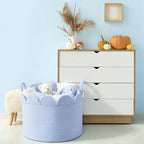 LemonRoad Round Woven Basket Blue, 16" L X 16" W X 14" H - Image 4