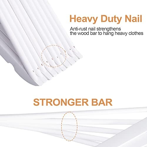 Wooden Hangers 30 Pack, Wood Hangers with Extra Smooth Finish - Image 4