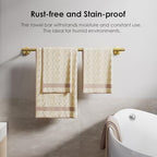 FORIOUS Towel Bar Towel Racks for Bathroom Wall Mounted 24" Brushed Gold - Image 7