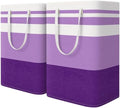 HomeHacks 2 Pack Laundry Baskets, Laundry Hampers Bags (Purple 75Lx2) by HomeHacks
