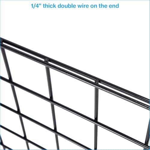 SSWBasics 2' x 4' Wire Grid Panel in Sleek Black - Sturdy Black Grid Wall Panels - Versatile Wire Gridwall Panel for Retail Display, Home Organization, and Wall Panel Decoration - Durable and Stable - Image 2