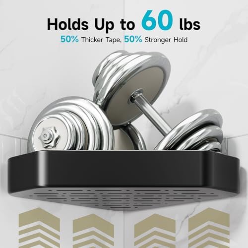 Veken Aluminum Corner Shower Caddy 4-Pack, Never Rust&Large Capacity, Black - Image 5