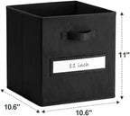Storage Bins,11 Inch Cube Storage Bin with Labels,6pcs,Black - Image 3