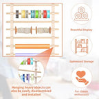Over The Door Ribbon Organizer ：20 Tier Wood Wrapping Paper Display Rack Large Gift Paper Storage Easy wall Door Mount Multiple Mounted Ribbon Holder Rack Craft Room Roll - Image 5