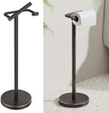 BESy Toilet Paper Holder Stand Bathroom Tissue Free Standing Bronze by BESy