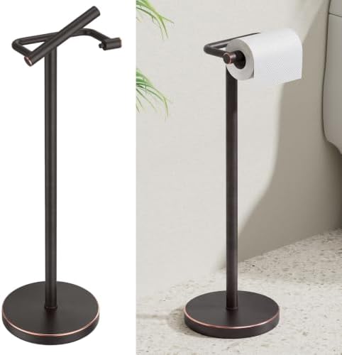BESy Toilet Paper Holder Stand Bathroom Tissue Free Standing Bronze by BESy