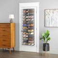 Whitmor Over The Door Shoe Organizer, 26 Pocket Over Door Shoe Shelves, Space Saving Hanging Shoe Organizer, Door Shoe Rack for Closet Organizer & Storage，63" L x 22" W x 6" H, Transparent & Gray by Whitmor