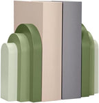Lineshading 2 Pcs Boho Arch Bookends, Heavy Duty Book Ends for Shelves by Lineshading