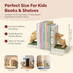 Bunny Bookend Set with 4 Bookmarks – Cute Rabbit Book Holders for Kids Books, Childrens Room Shelves, White Forest Animal Bookends, Peter Rabbit Book Decorations, Gift for Baby Nursery Bunnies - Image 3