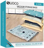 Vacuum Storage Bags, Compression Packing Space Saver Seal Bags for Clothing Bedding Comforters Blankets Pillows, 8 X-Jumbo by SUOCO