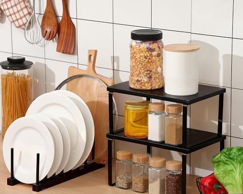 4 Pcs Kitchen Organizer Accessories Set for Cabinet, Black, 11.8 x 7.9'' - Image 4