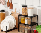 4 Pcs Kitchen Organizer Accessories Set for Cabinet, Black, 11.8 x 7.9'' - Image 4