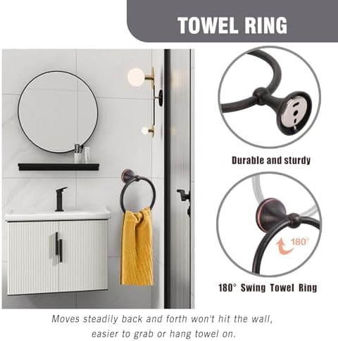 Classic Bathroom Hardware Accessory 4-piece Set,Oil-Rubbed Bronze - Image 3