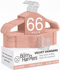 66 Pack Rose Gold Velvet Hangers Non Slip, Felt Hangers by TheBoringHangers